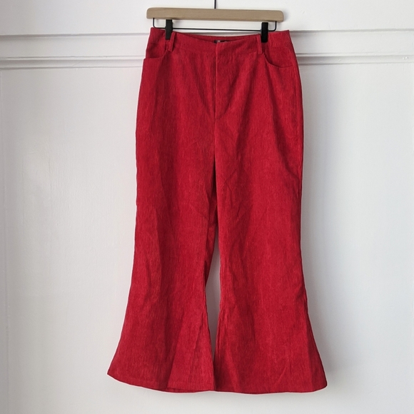 NWT Misguided High Rise Corduroy Kick Flare Pants - Picture 2 of 9